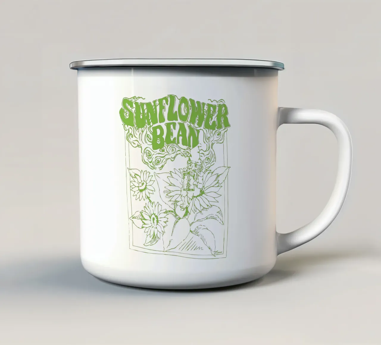 Sunflower Bean Right enamel mug by MR.A