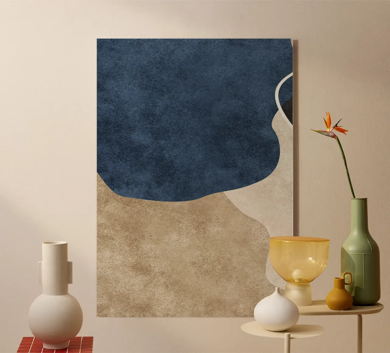 abstract boho blue wave plexiglass da vintageshop