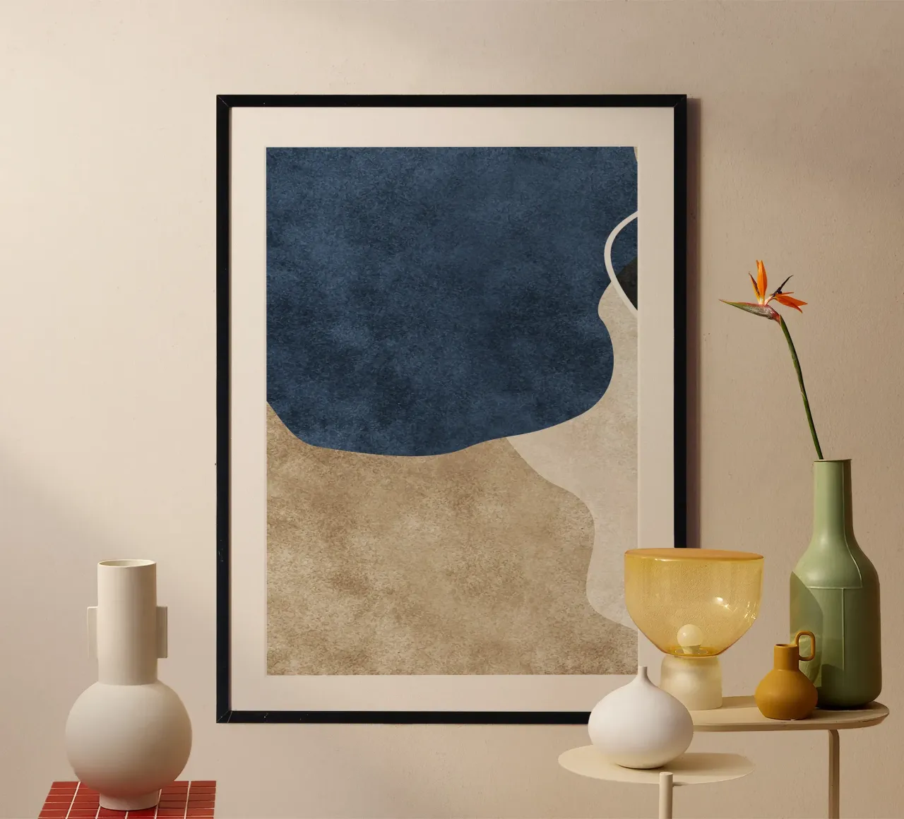 abstract boho blue wave carta hahnemühle da vintageshop