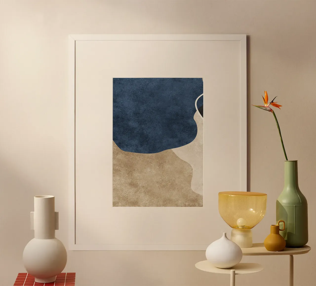 abstract boho blue wave carta hahnemühle da vintageshop