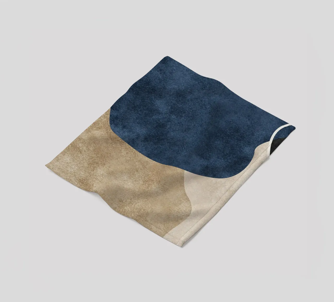 abstract boho blue wave coperta in pile da vintageshop
