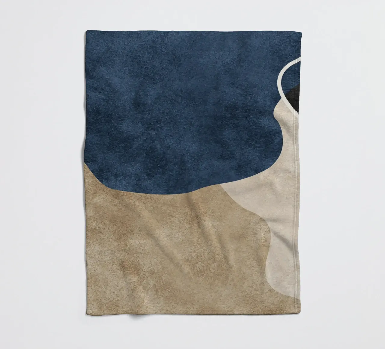 abstract boho blue wave coperta in pile da vintageshop