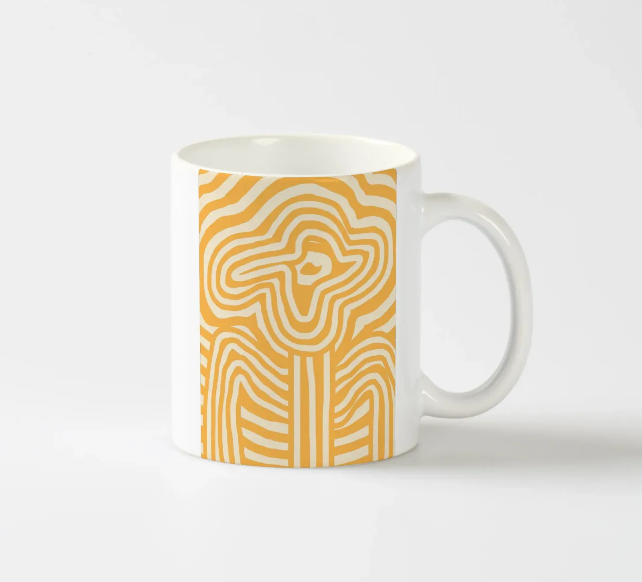 Fiore a strisce gialle tazza in ceramica da Little Dean