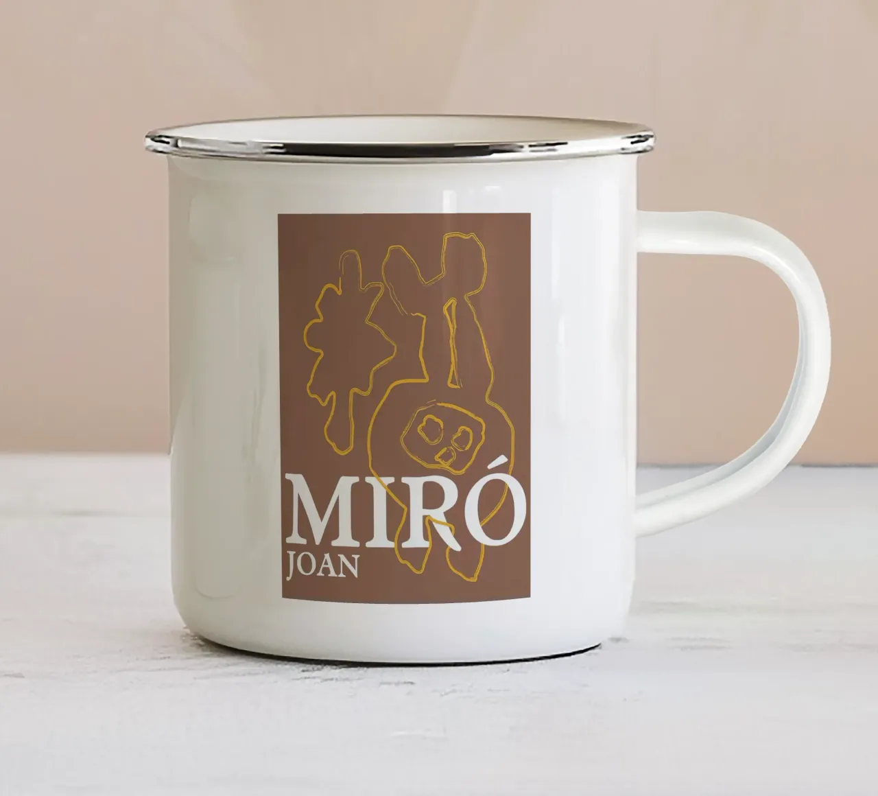 Joan Miro Arte minimalista tazza in smalto da Danielshop