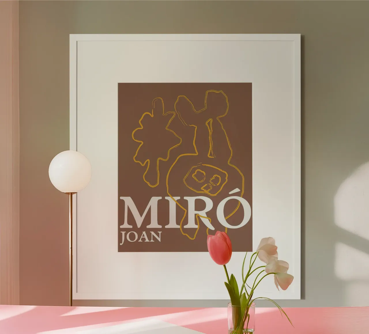 Joan Miro Minimalist Art poster with wooden frame by Danielshop
