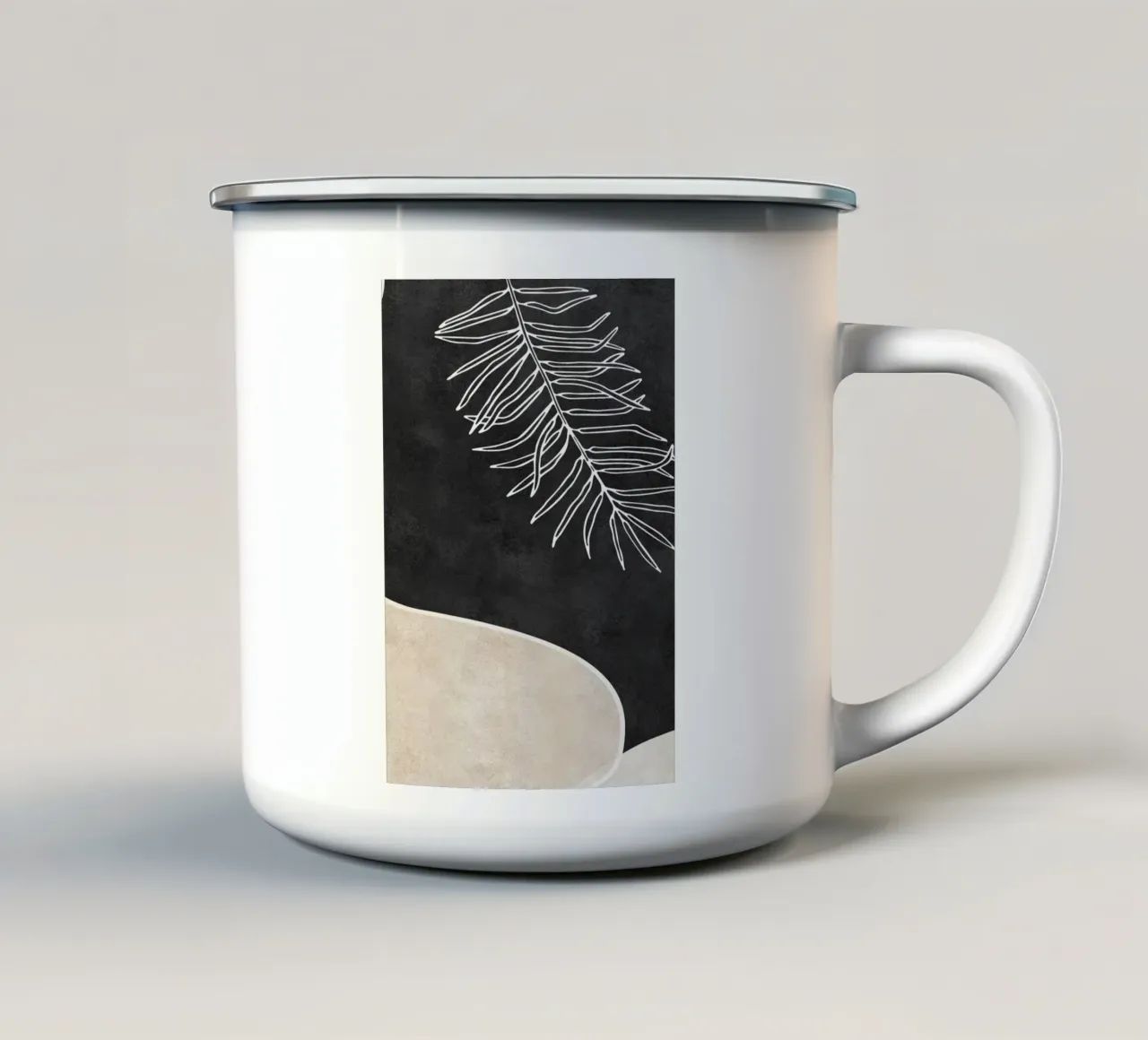 abstract boho white leaf tazza in smalto da vintageshop