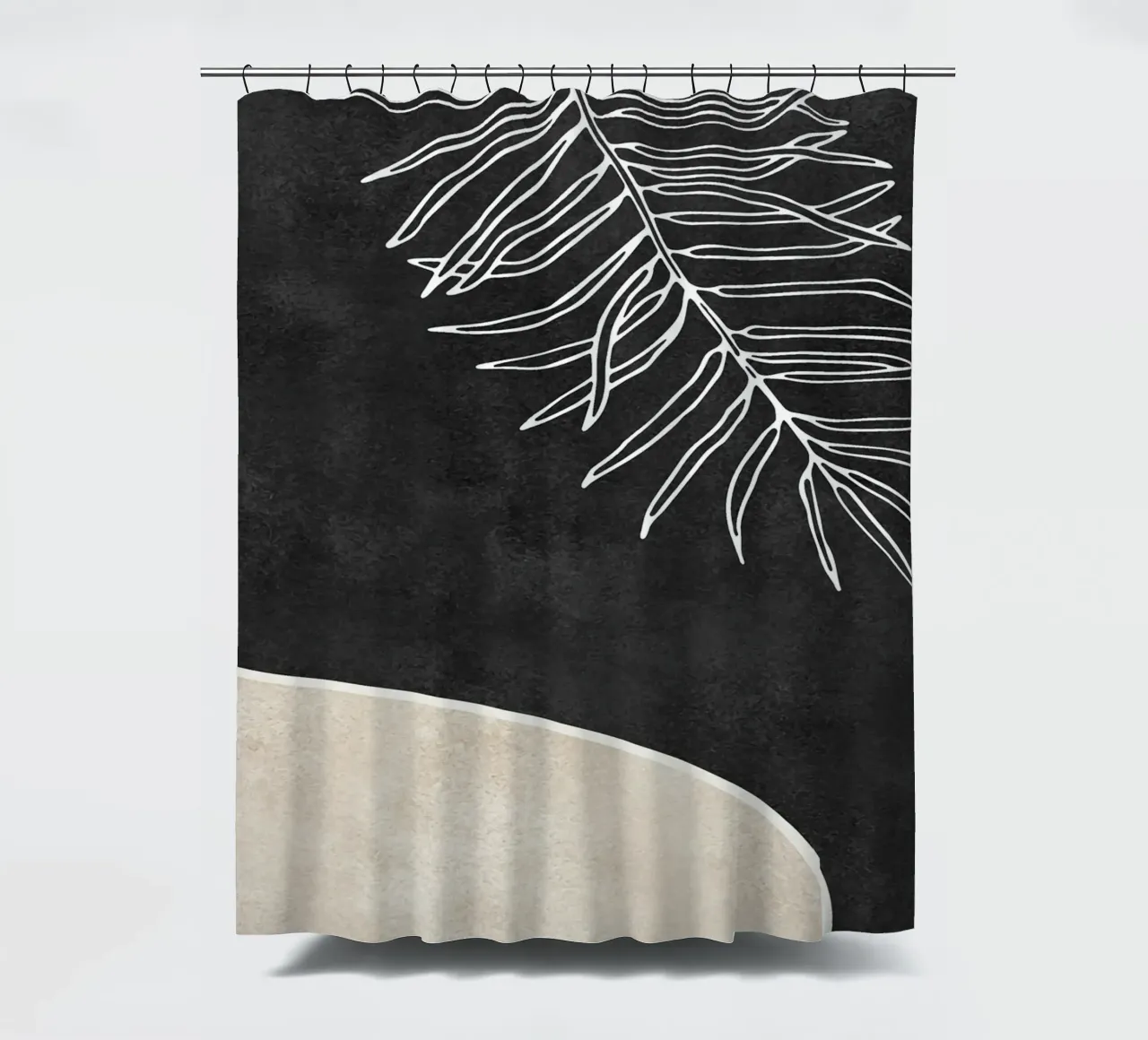 abstract boho white leaf tenda da doccia da vintageshop