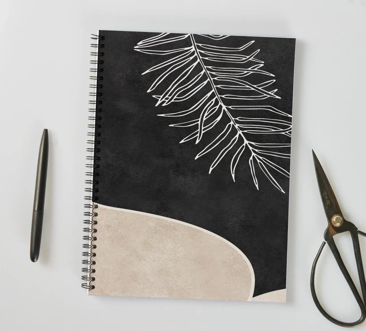abstract boho white leaf spiral notebook by vintageshop