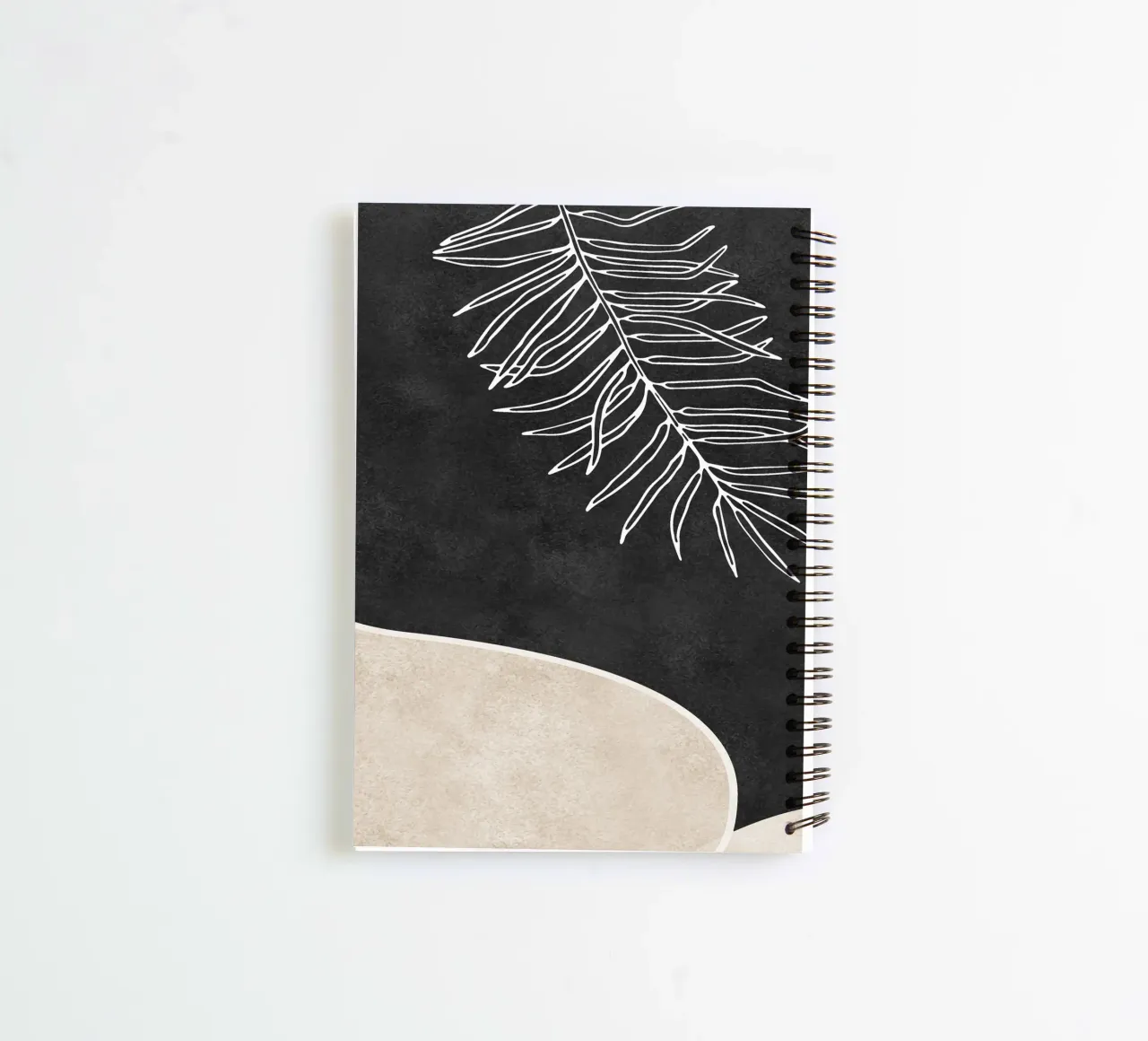abstract boho white leaf spiral notebook by vintageshop