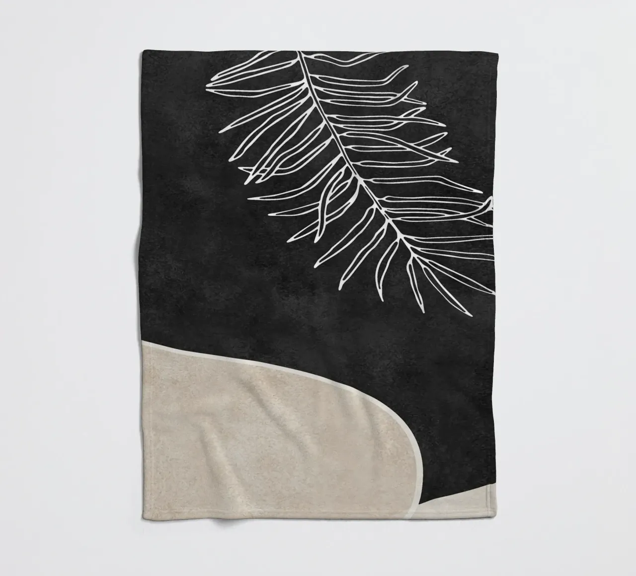 abstract boho white leaf coperta in pile da vintageshop
