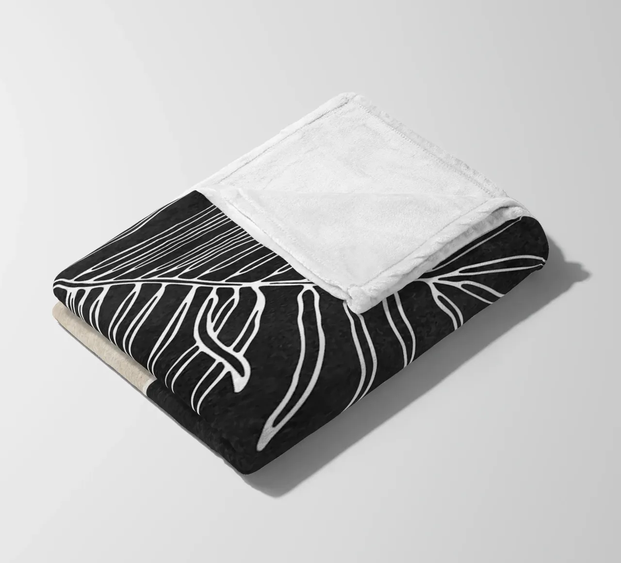 abstract boho white leaf coperta in pile da vintageshop