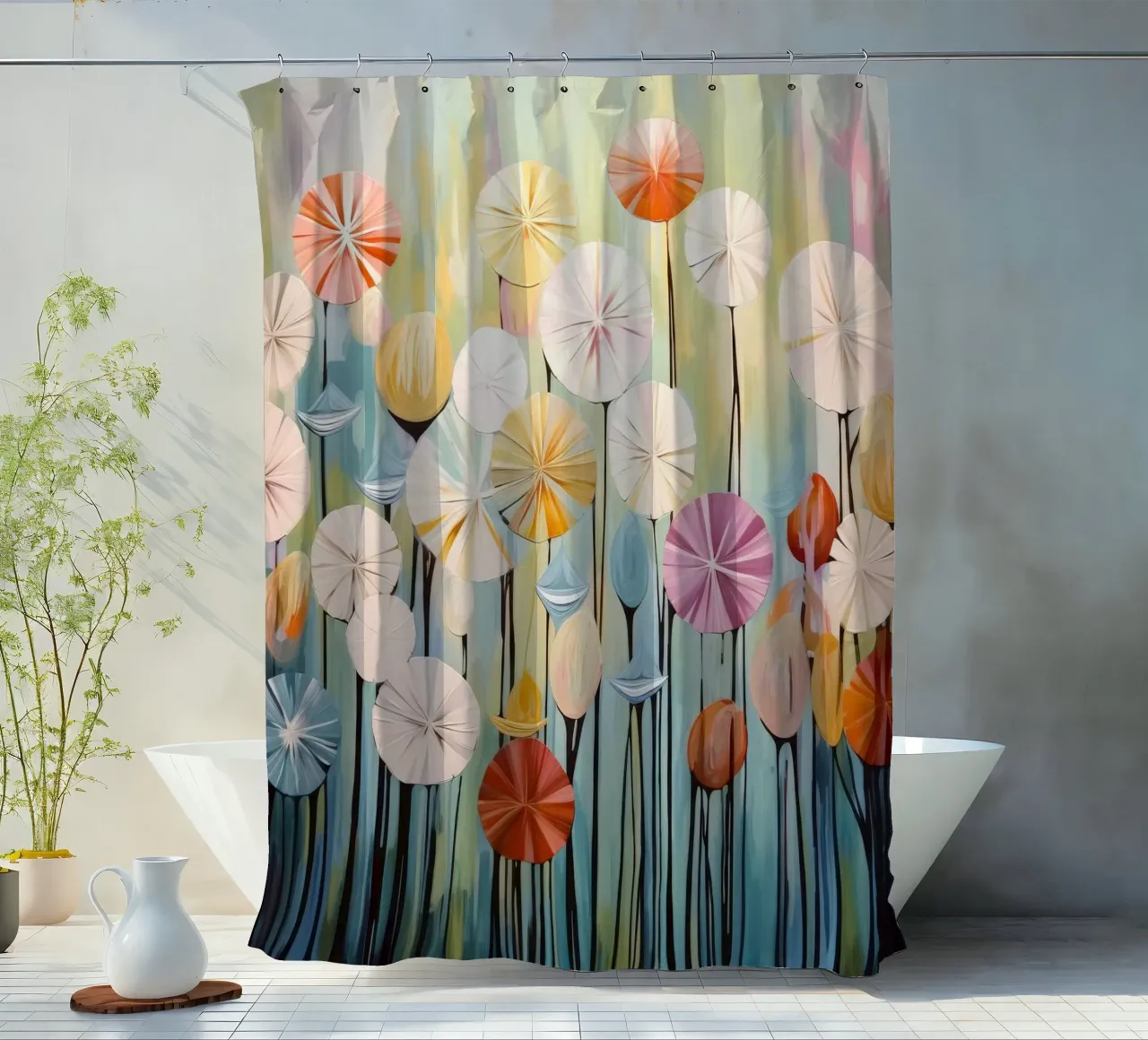 Blumen abstrakt Duschvorhang von Imagine