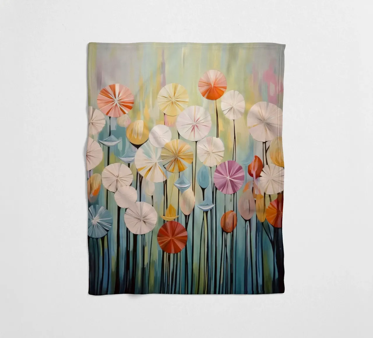 Fiori astratti coperta in pile da Imagine