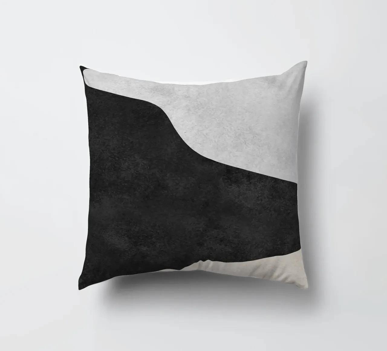 abstract boho black and beige wave cuscino da vintageshop