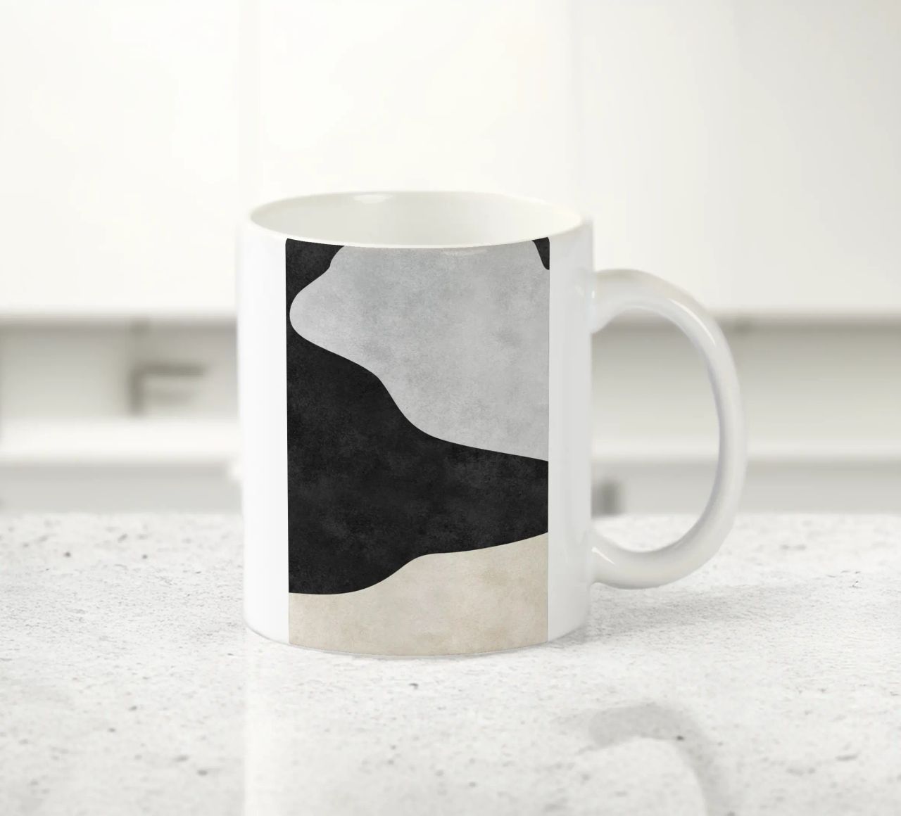 abstract boho black and beige wave tazza in ceramica da vintageshop