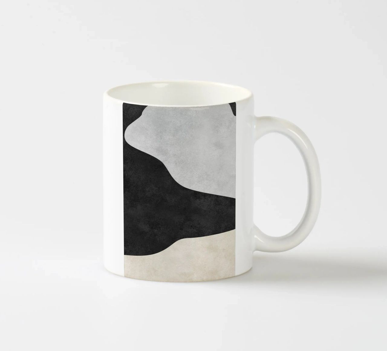 abstract boho black and beige wave tazza in ceramica da vintageshop