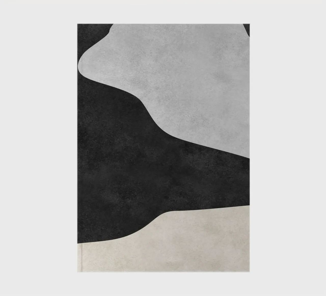 abstract boho black and beige wave notebook by vintageshop