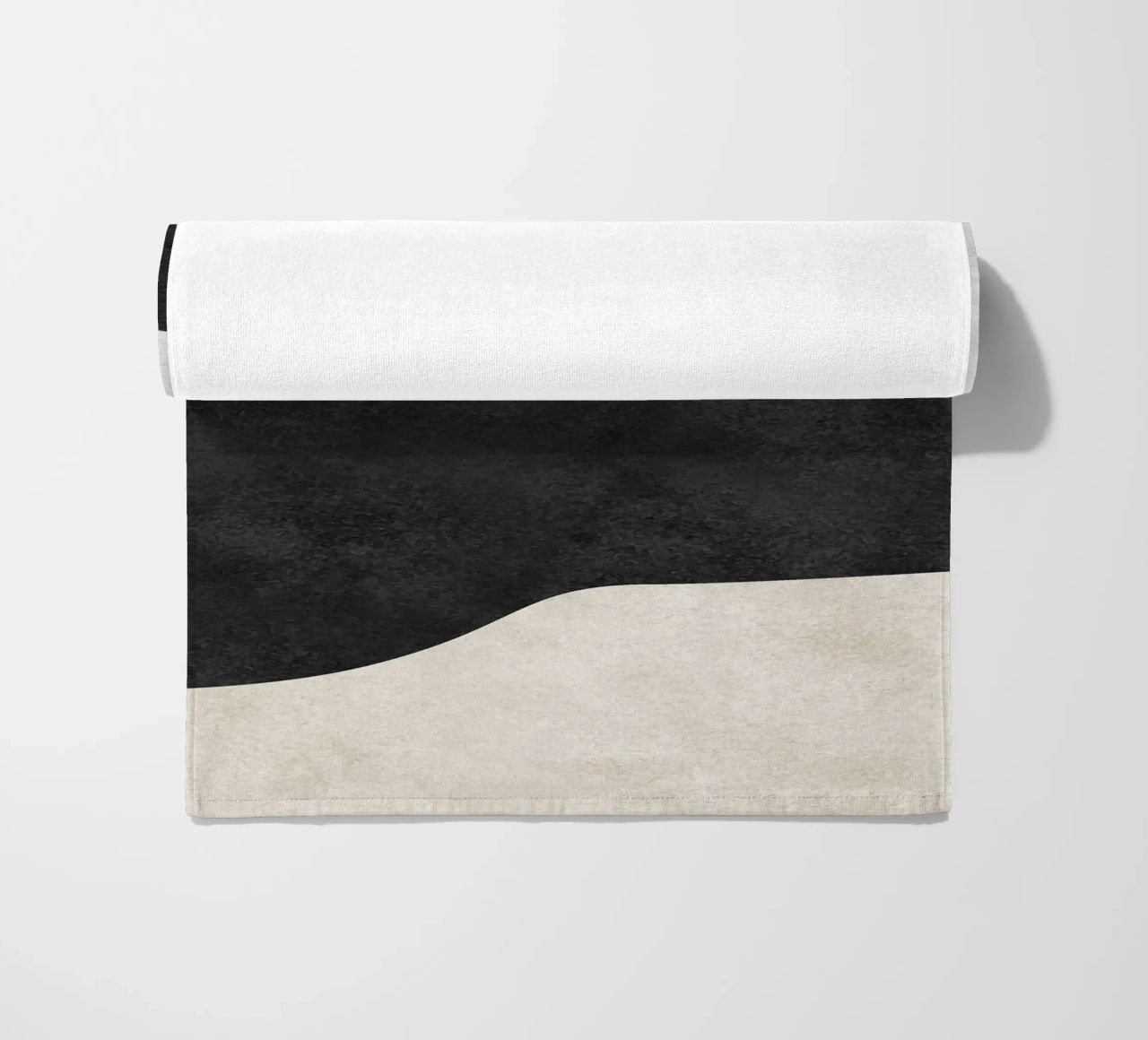 abstract boho black and beige wave telo mare da vintageshop