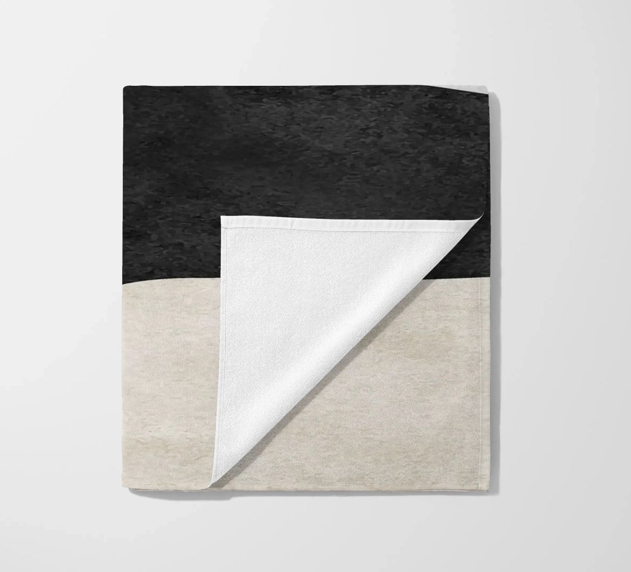 abstract boho black and beige wave telo mare da vintageshop