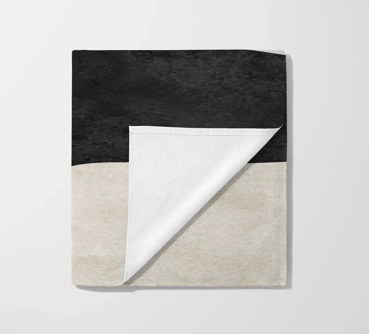 abstract boho black and beige wave telo mare da vintageshop