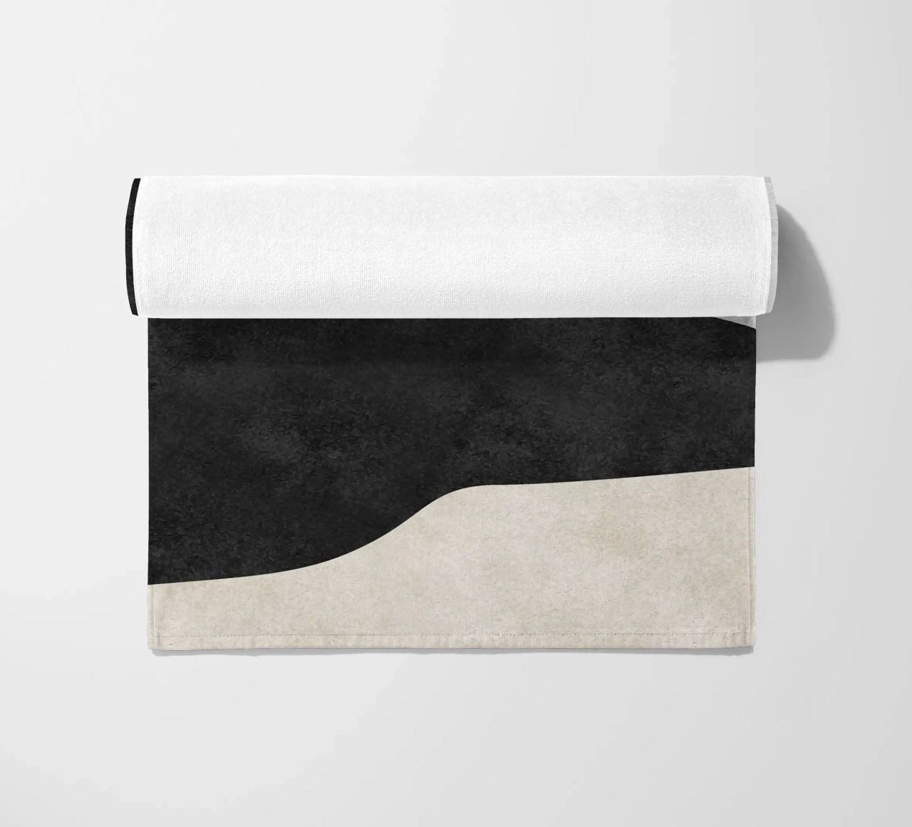 abstract boho black and beige wave telo mare da vintageshop