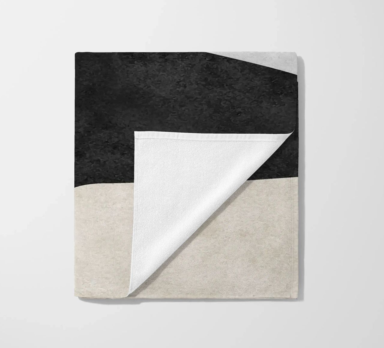 abstract boho black and beige wave telo mare da vintageshop