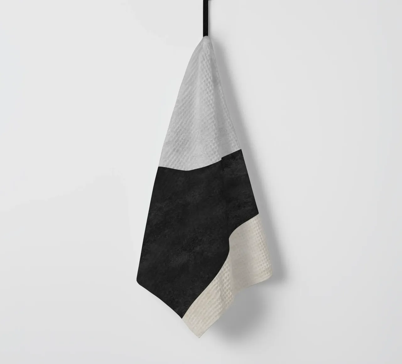 abstract boho black and beige wave canovaccio da cucina da vintageshop