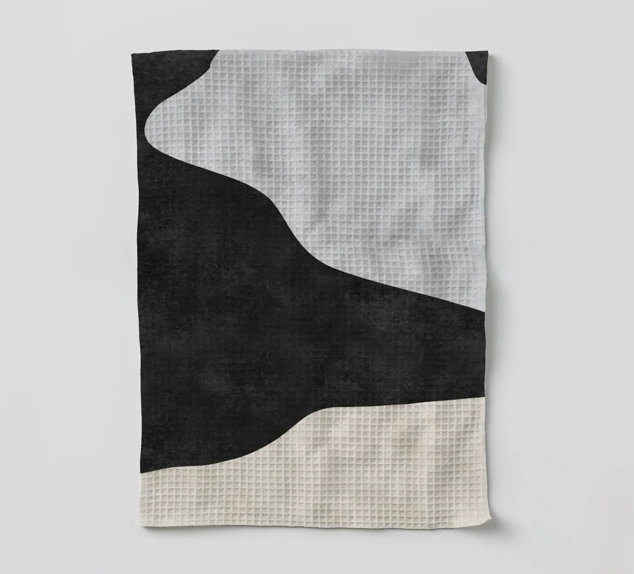 abstract boho black and beige wave canovaccio da cucina da vintageshop