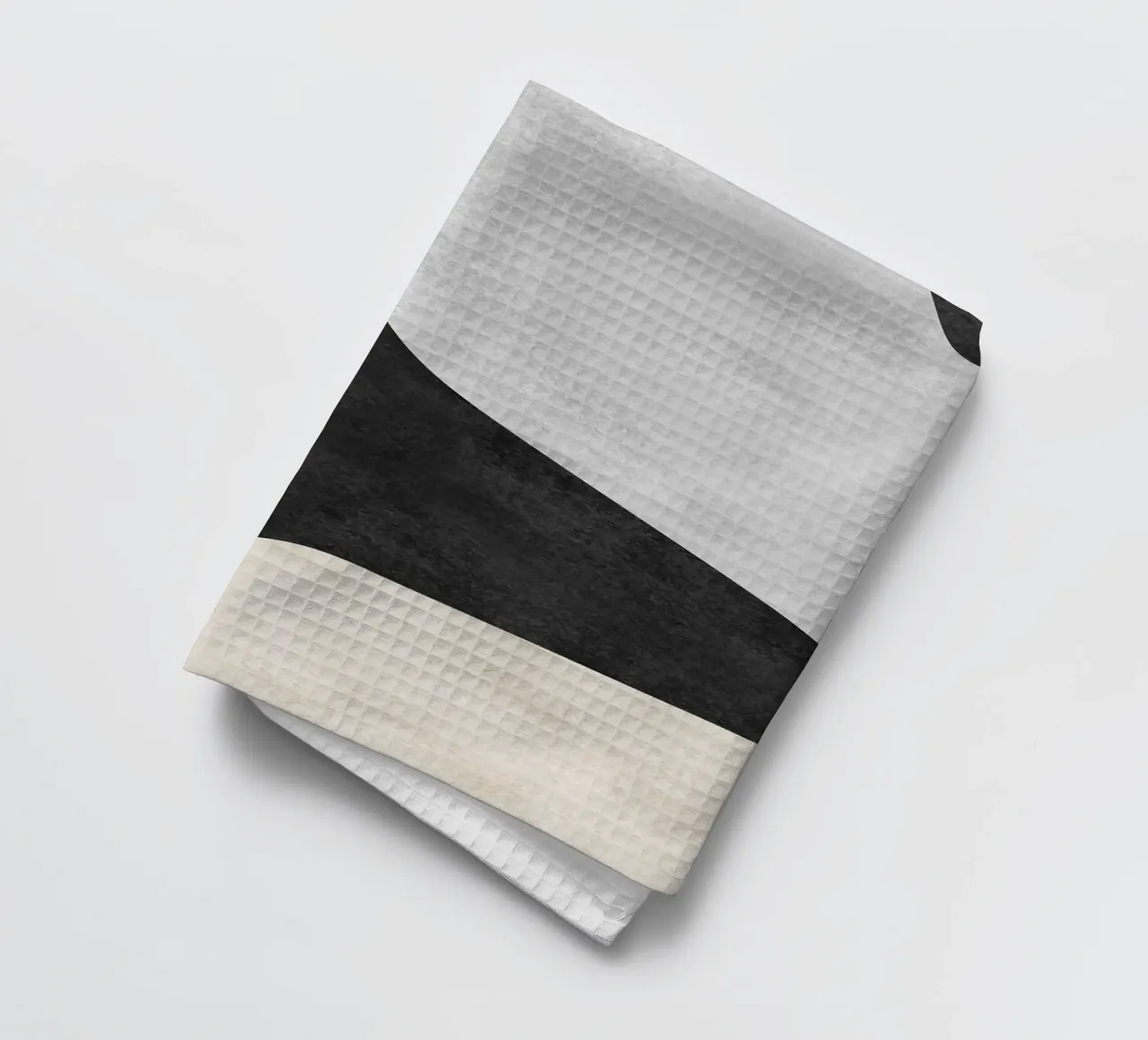 abstract boho black and beige wave canovaccio da cucina da vintageshop