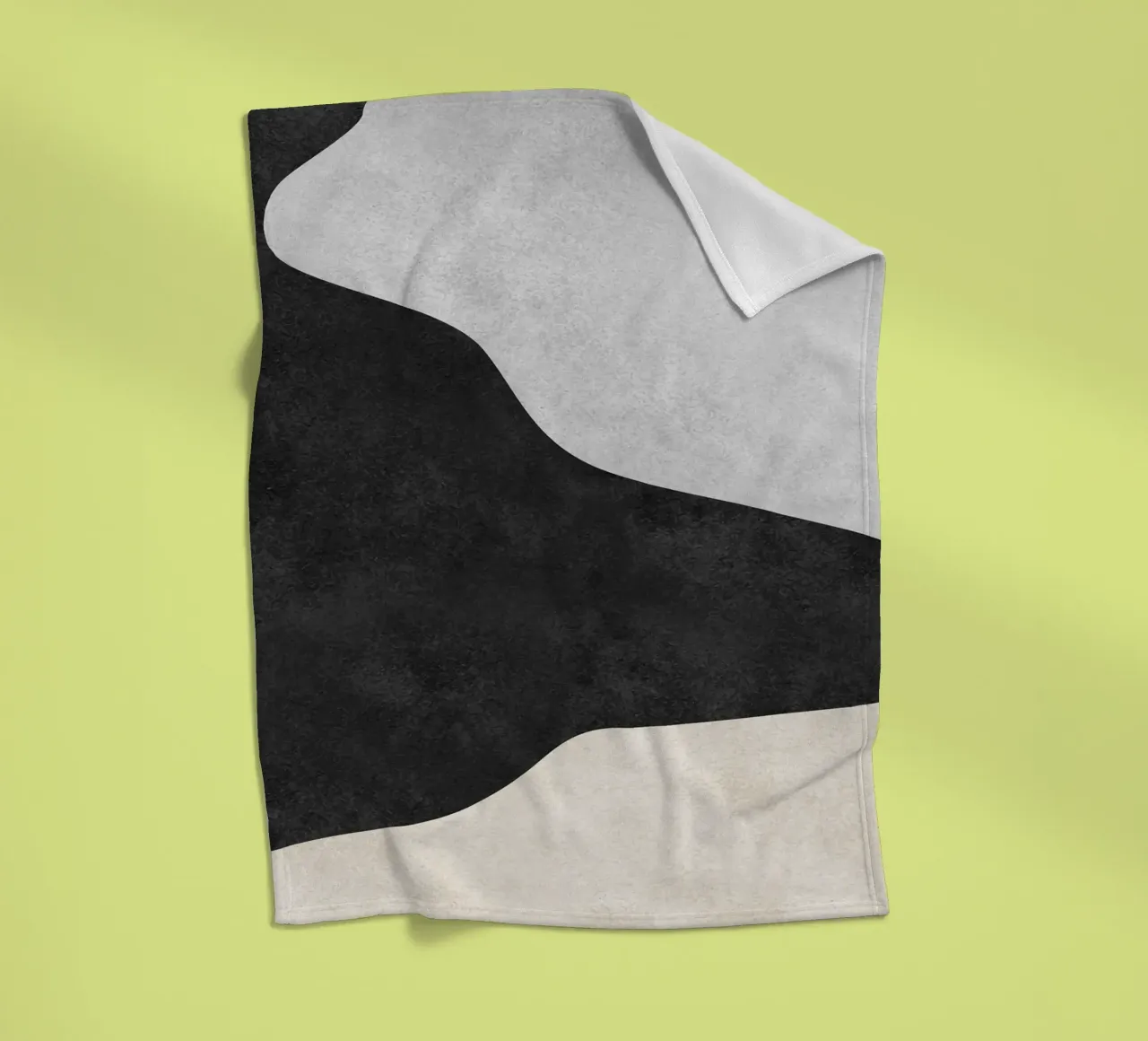 abstract boho black and beige wave coperta in pile da vintageshop