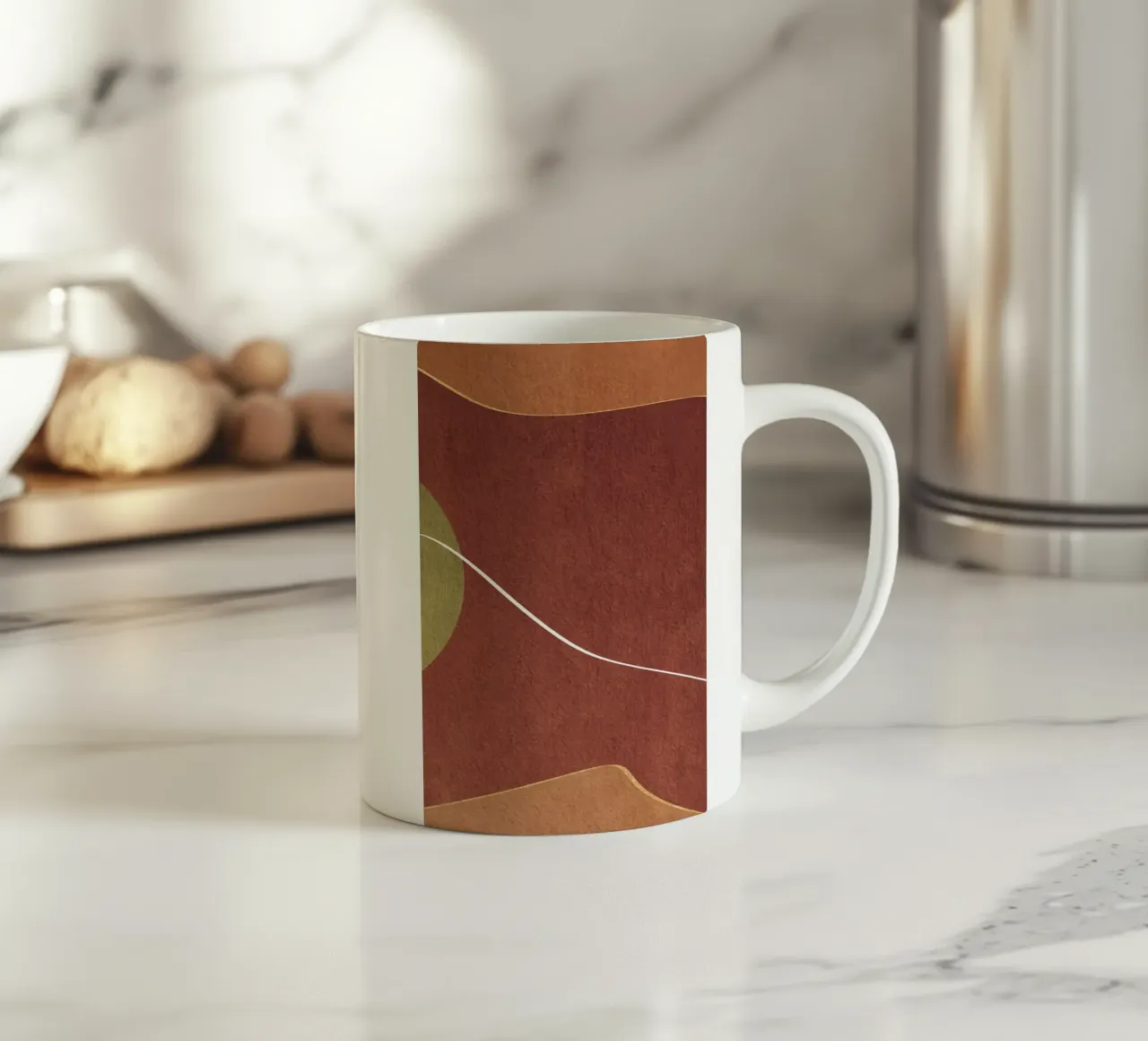abstract boho terracotta Keramik Tasse von vintageshop