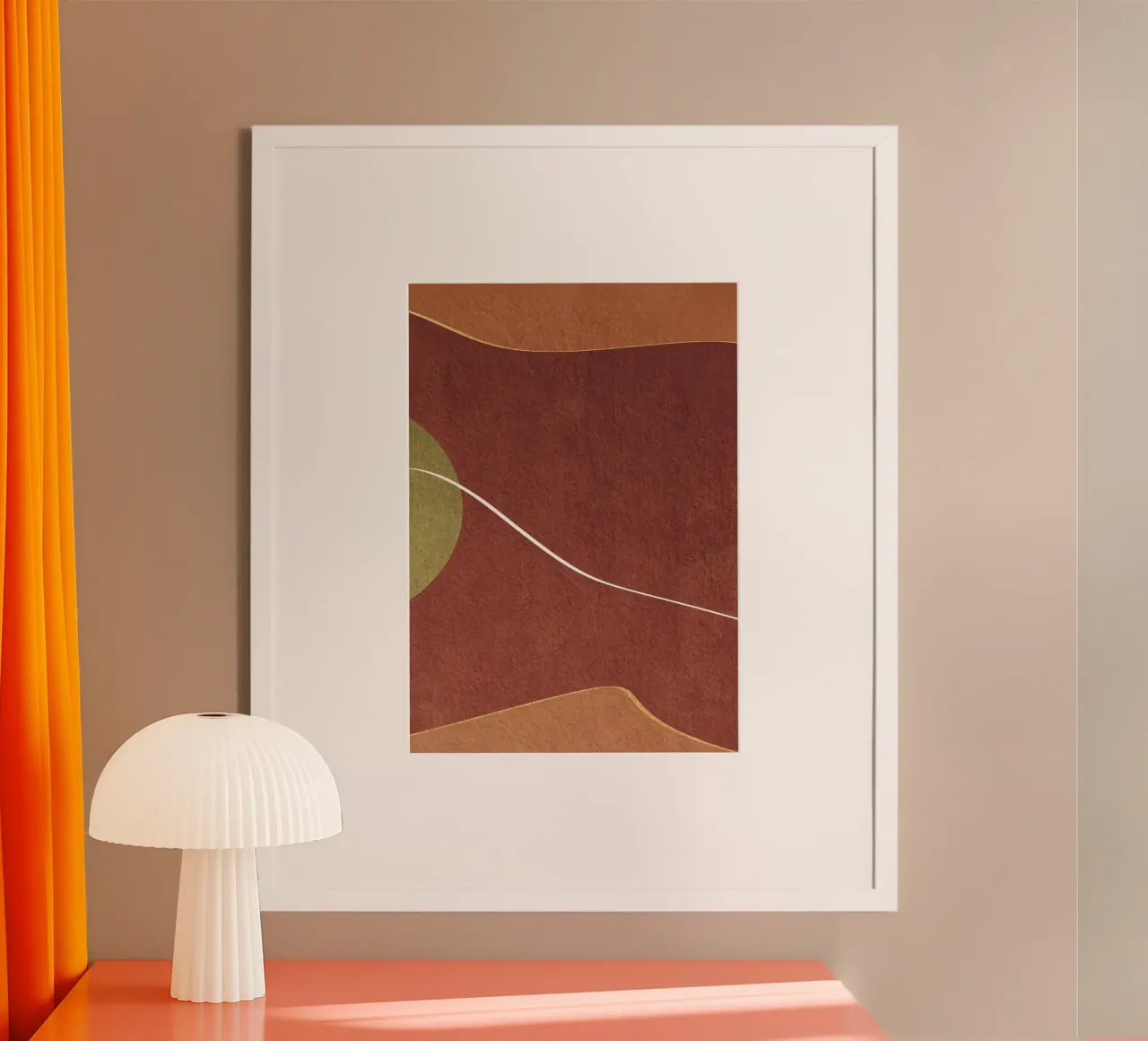 abstract boho terracotta poster da vintageshop