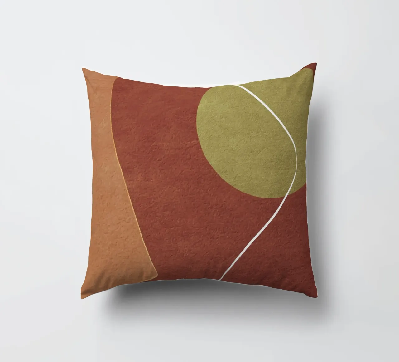 abstract boho terracotta green circle cuscino da vintageshop