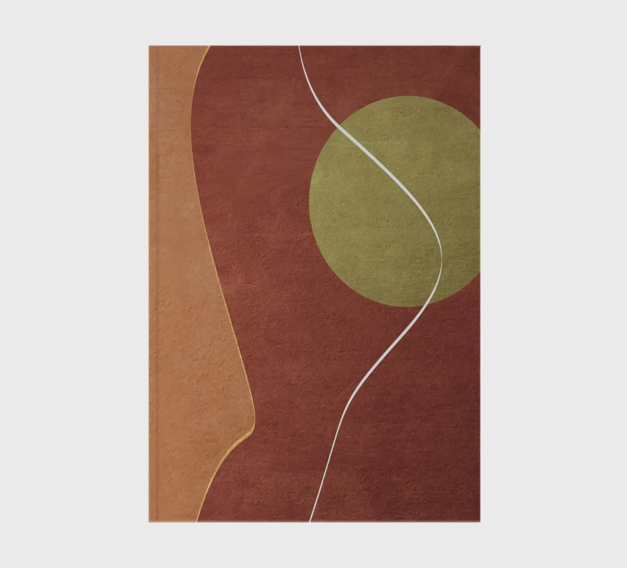 abstract boho terracotta green circle notebook by vintageshop