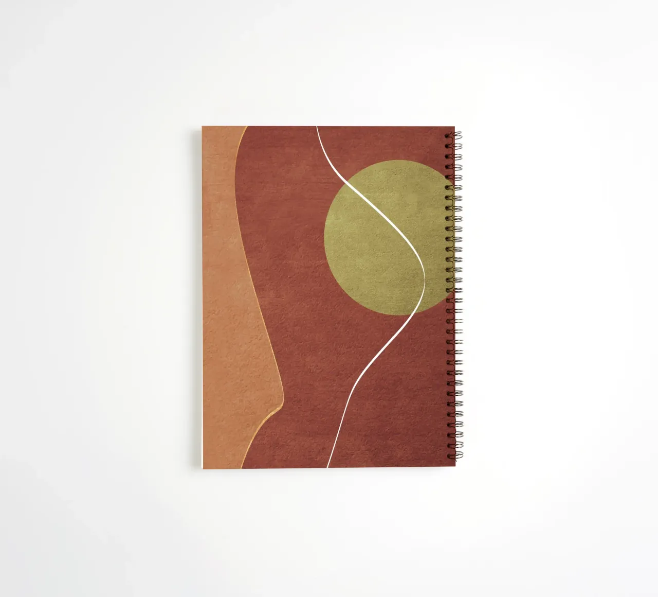 abstract boho terracotta green circle carnet à spirale de vintageshop