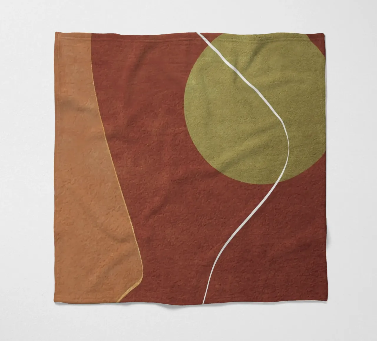 abstract boho terracotta green circle coperta in pile da vintageshop