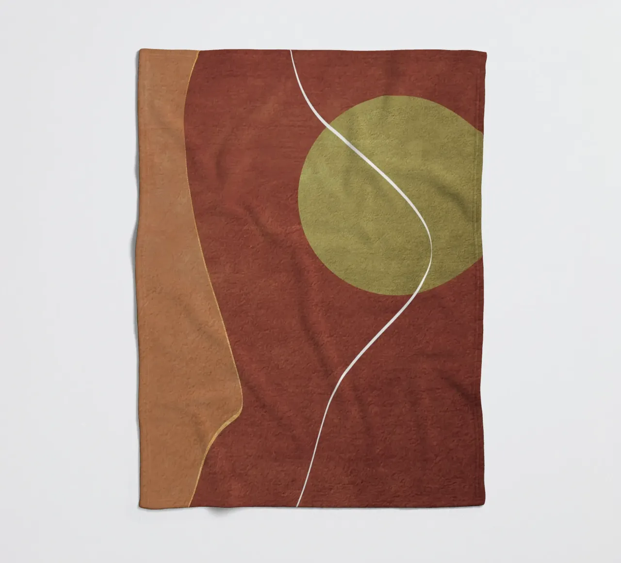 abstract boho terracotta green circle coperta in pile da vintageshop