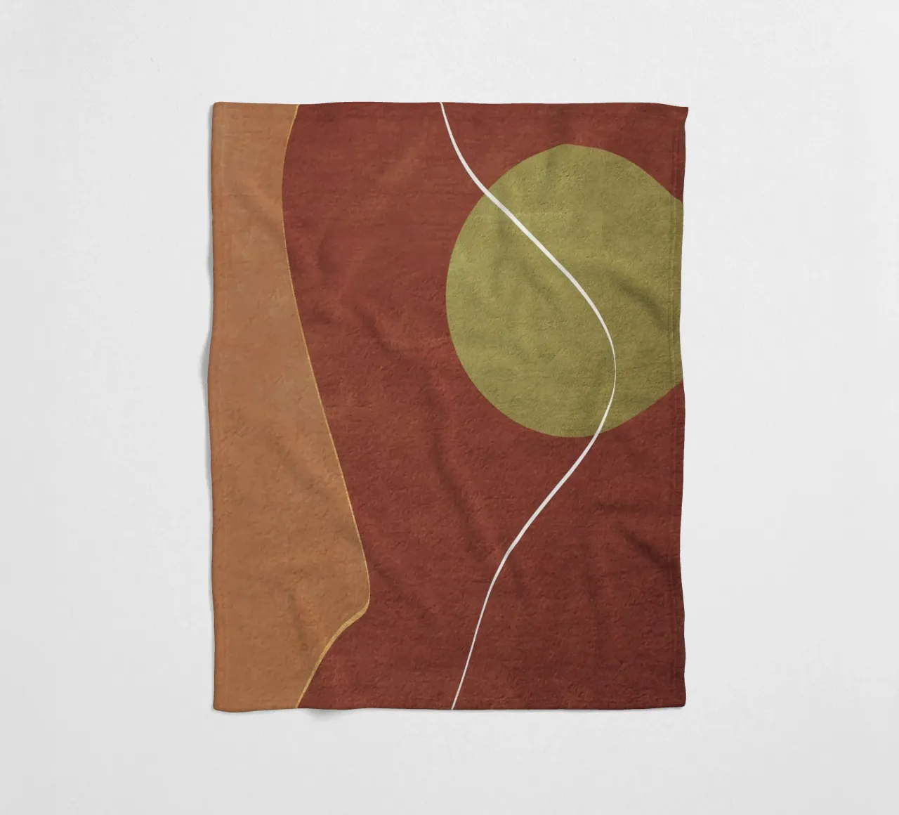 abstract boho terracotta green circle coperta in pile da vintageshop