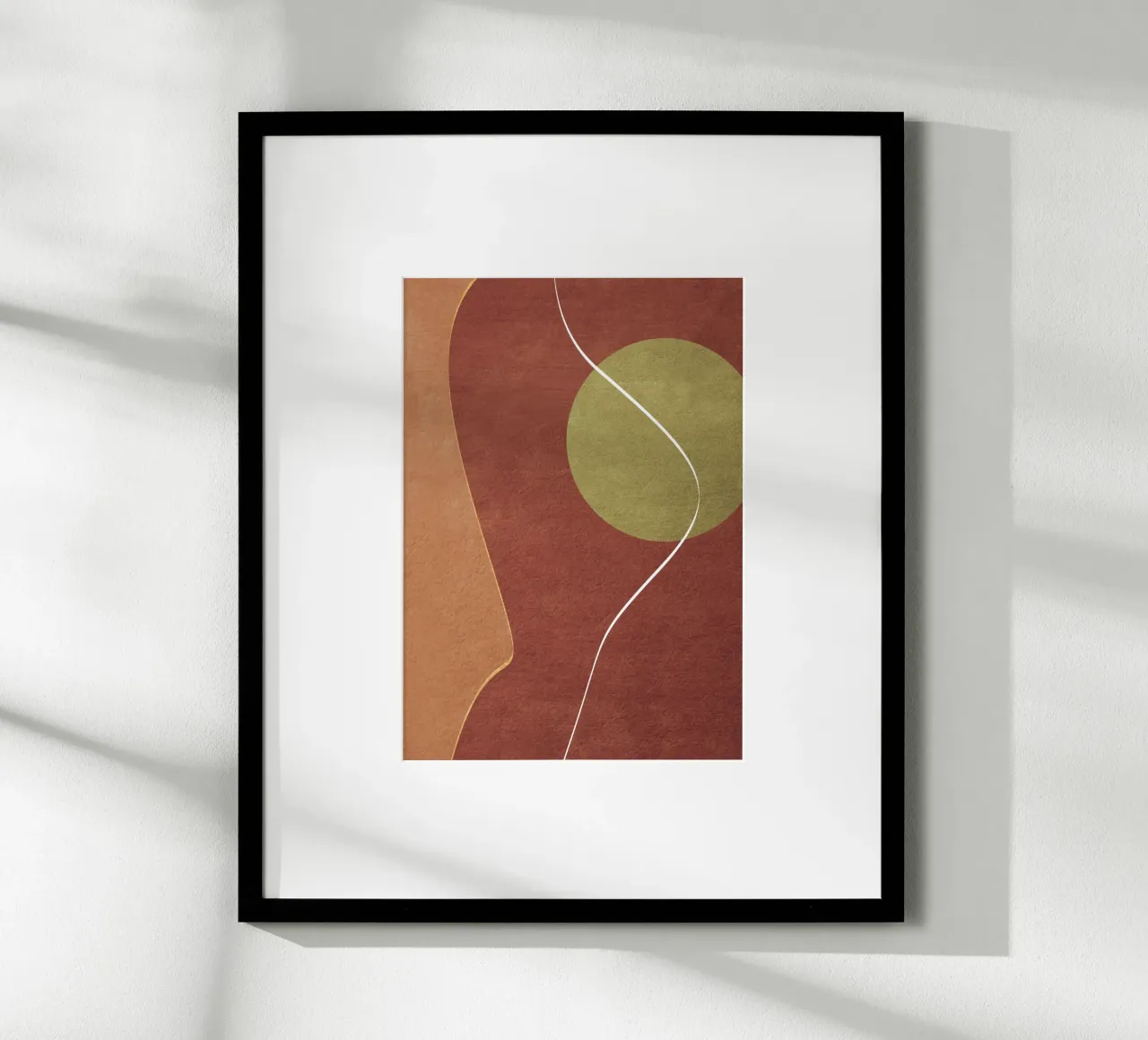 abstract boho terracotta green circle carta hahnemühle da vintageshop