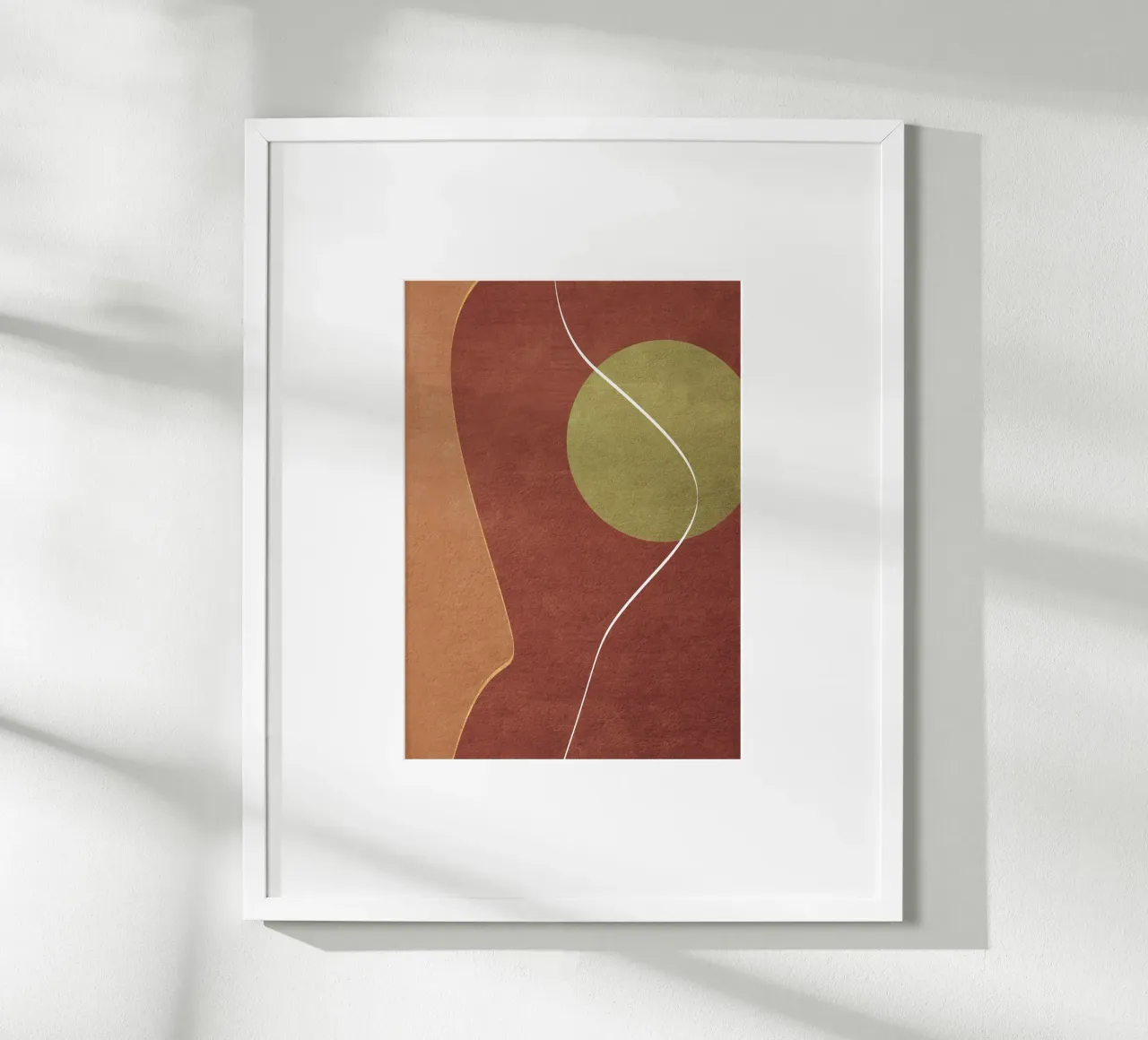 abstract boho terracotta green circle carta hahnemühle da vintageshop