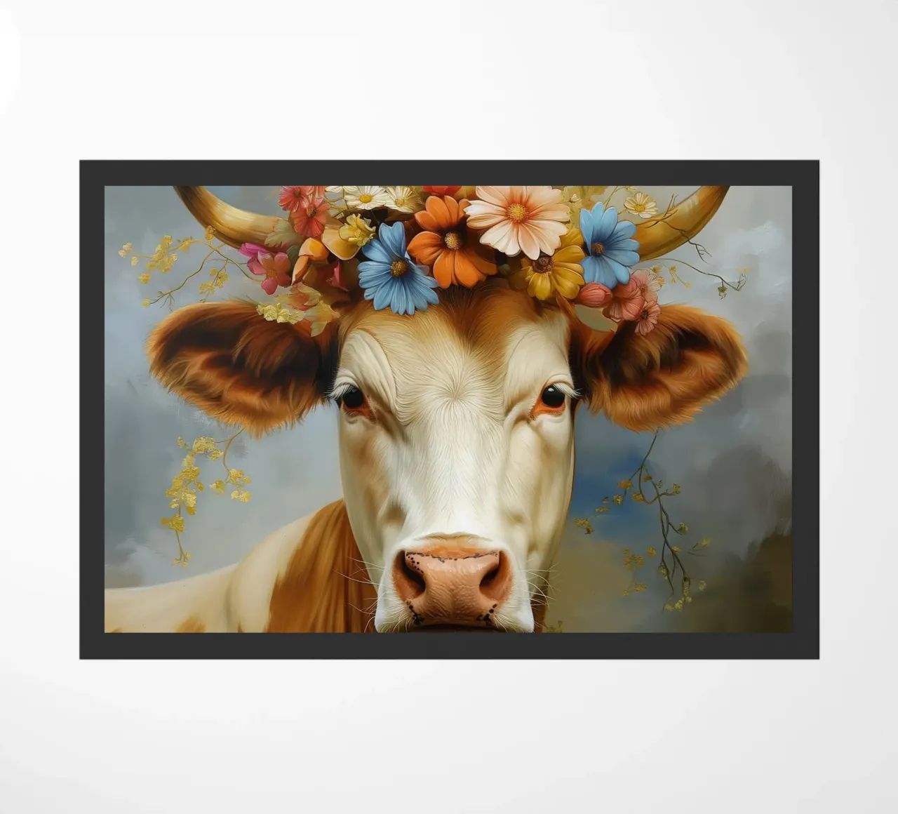 Mucca con fiori zerbino da Imagine