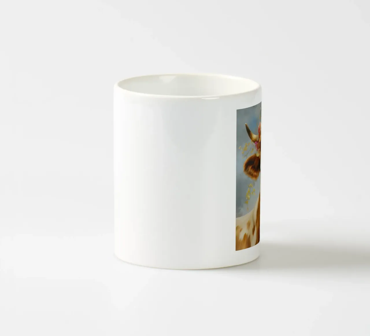 Mucca con fiori tazza in ceramica da Imagine