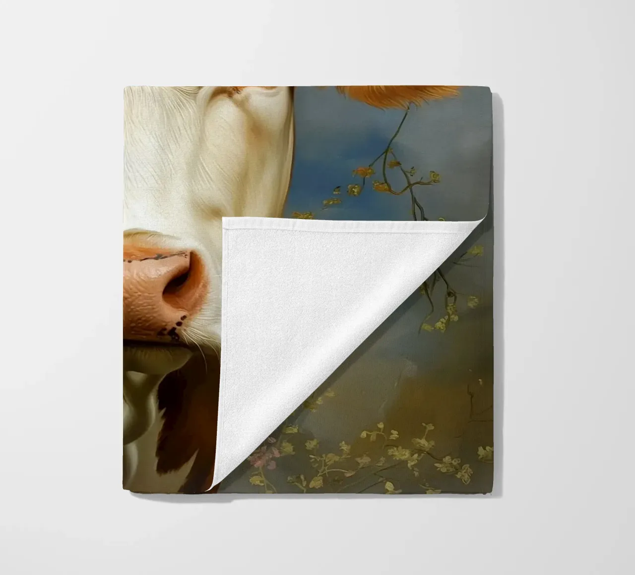 Mucca con fiori telo mare da Imagine