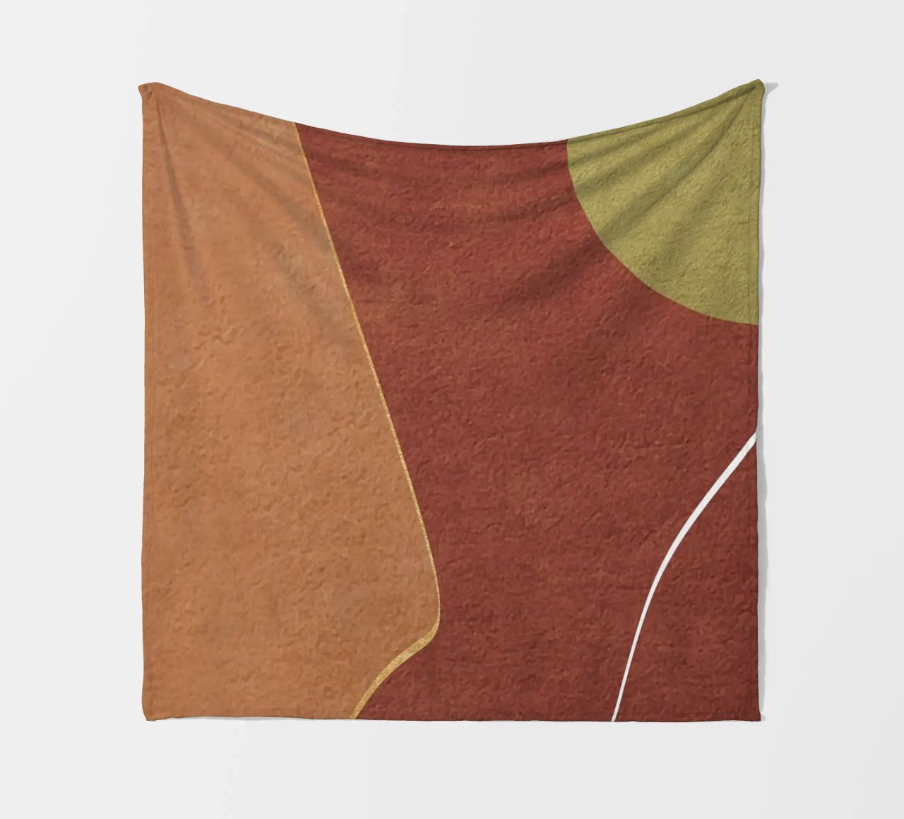 abstract boho terracotta green circle 2 coperta in pile da vintageshop