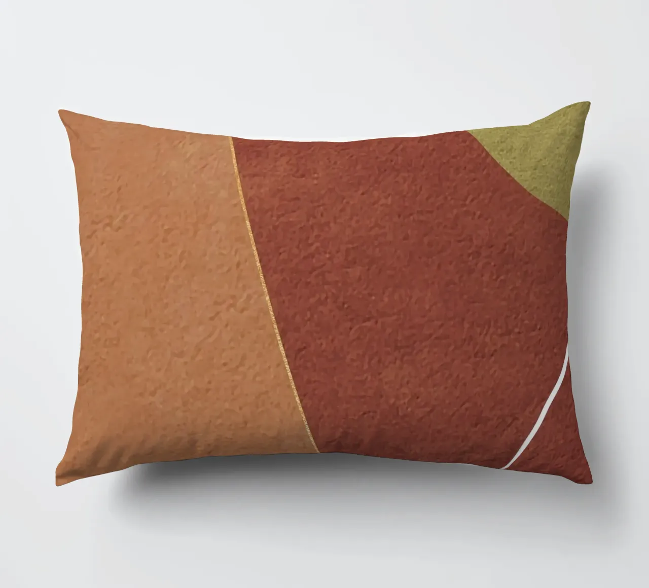 abstract boho terracotta green circle 2 cuscino da vintageshop