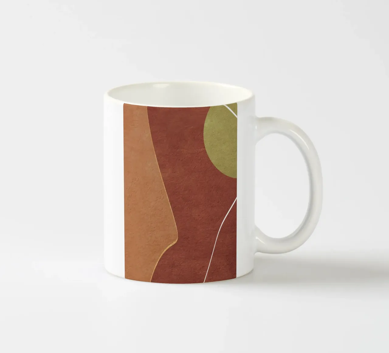 abstract boho terracotta green circle 2 tazza in ceramica da vintageshop