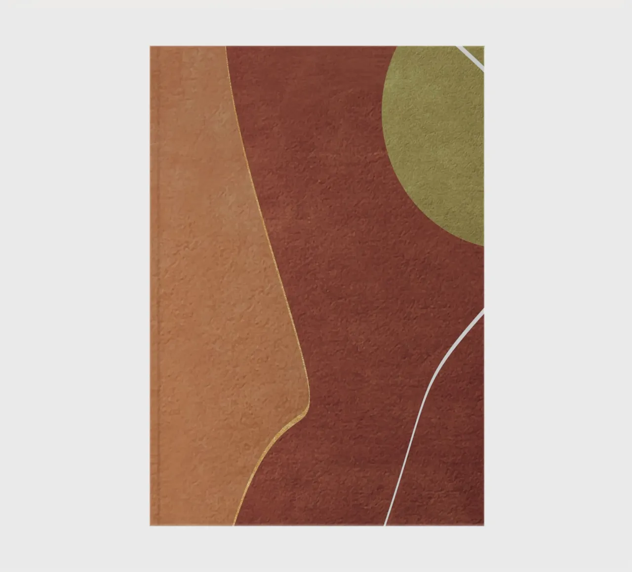 abstract boho terracotta green circle 2 notebook by vintageshop