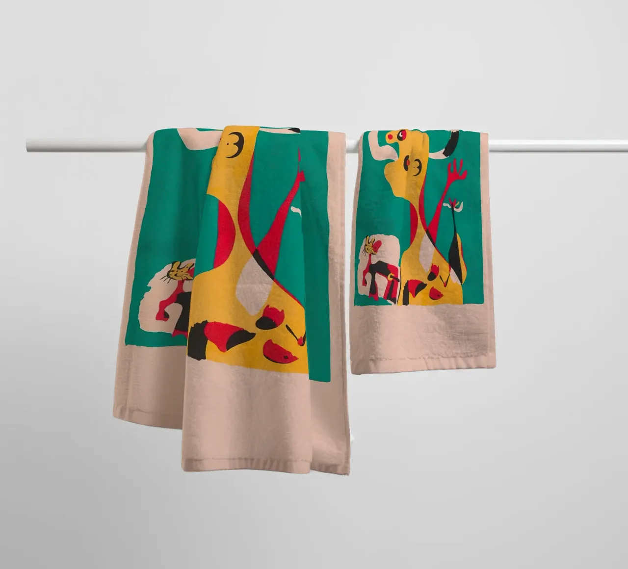 woman and dog in front of the moon towel by Danielshop