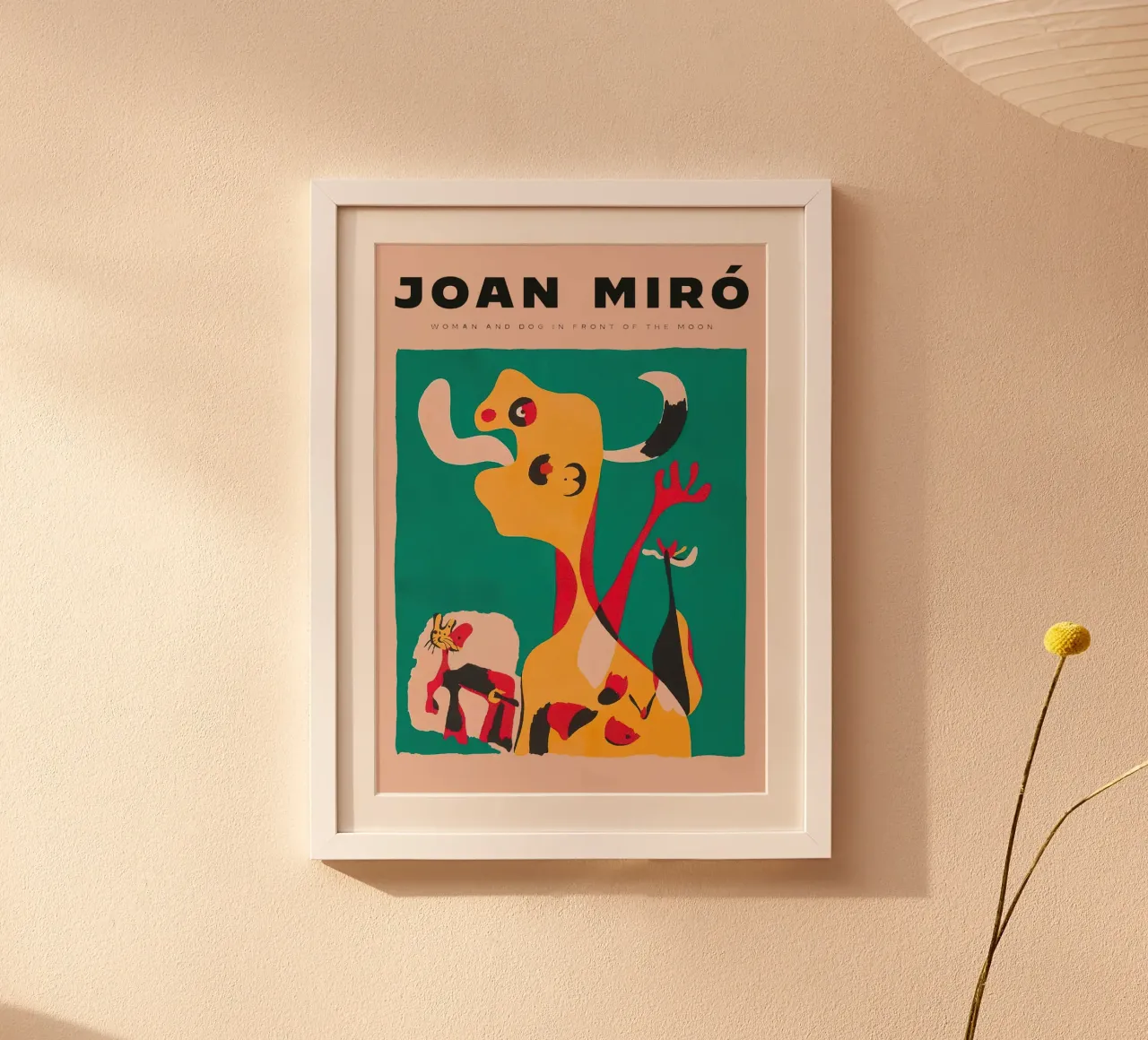 femme et chien devant la lune poster avec cadre en aluminium de Danielshop