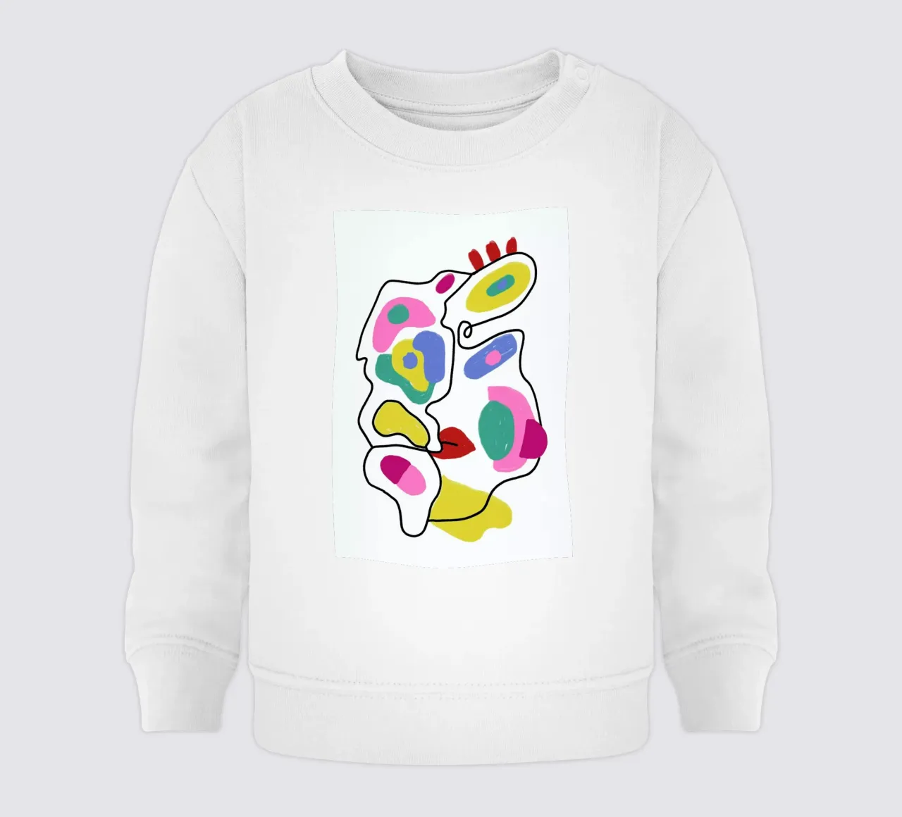 Line Drawing Colour Pop Faces felpa neonato da Vasare Nar